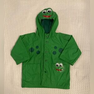 Boys Western Chief Green Frog Raincoat Size 2T